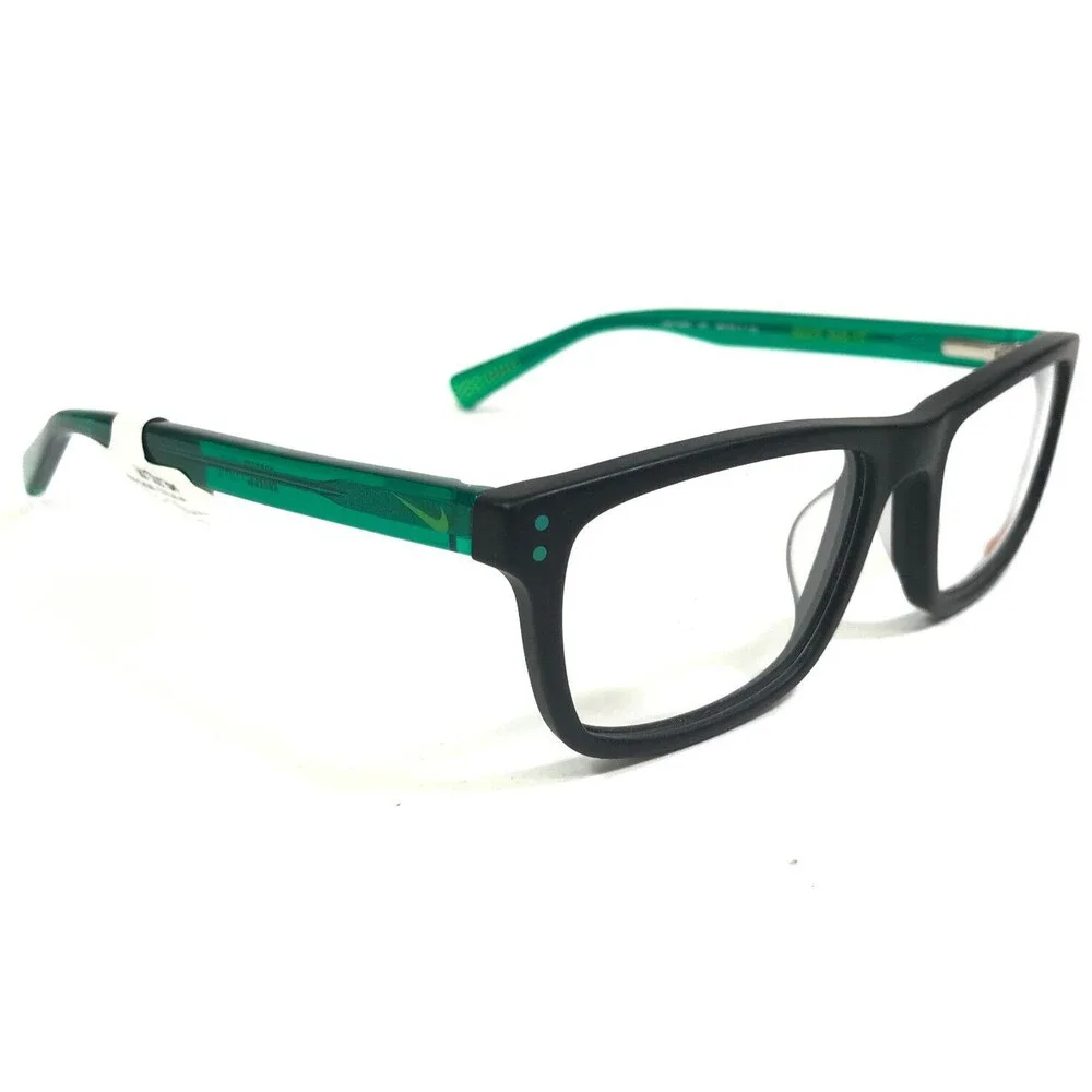 Nike Kids Eyeglasses Frames 5536 001 Black Clear Green Rectangular 46-15-125